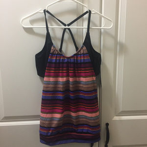 Athleta Capri Stripe Blousy Tankini Sz 34 B/C